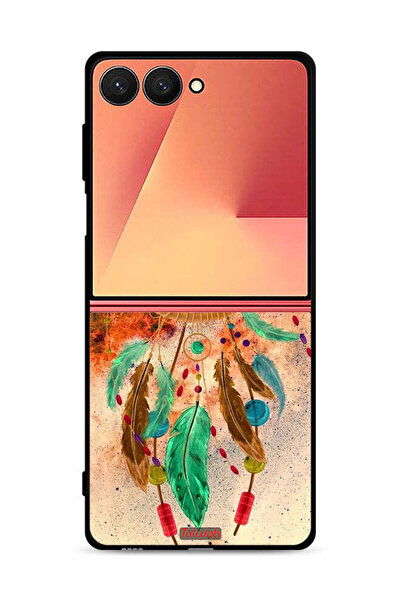 Tolwak غطاء حماية لهاتف سامسونج جالاكسي زد فليب 7 بتصميم ماندالا ريش معلق