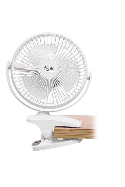 adler AD7342b portable fan, 5W, 3000mAh, clip-on