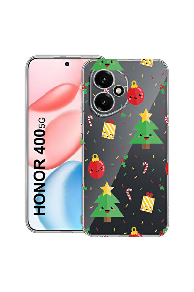 bestcase Carcasă transparentă din silicon pentru Honor 400, Brad de Crăciun, ...