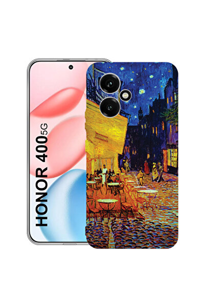 bestcase Carcasă transparentă din silicon pentru Honor 400, Terasa Van Gogh C...
