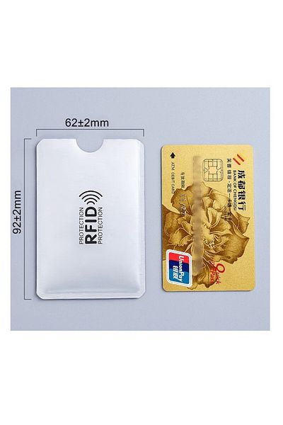 OEM Carcasă de protecție RFID / NFC / fără contact pentru card bancar, argintie