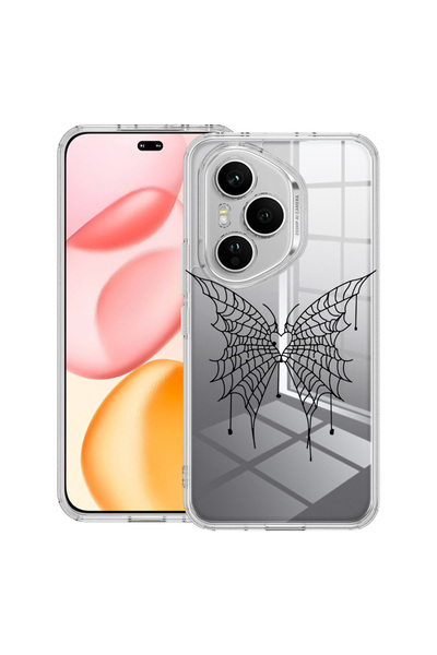 bestcase Carcasă transparentă din silicon pentru Honor 400 Pro, fluture, 2036...