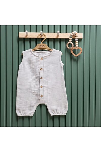 Tiffany Baby Kıds Tiffany Baby Muslin Theme Half Sleeve Long Jumpsuit 26091