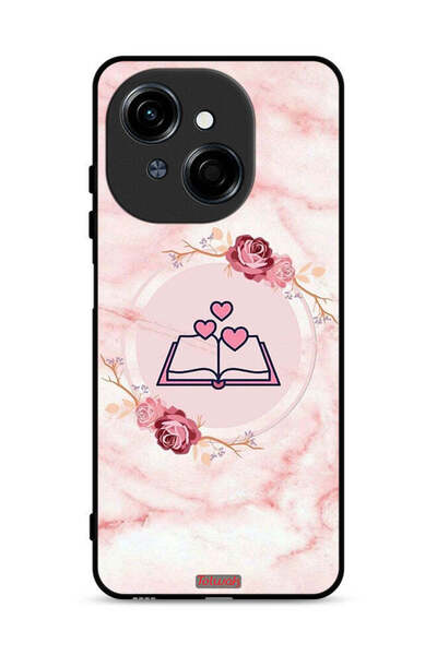 Tolwak غطاء حماية لهاتف تكنو سبارك جو 1 4G، مزين برسومات ثلاثة قلوب على كتاب