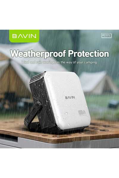 Bavin 10000mAh Solar Power Bank with LED Emergency Light and Camping Lantern