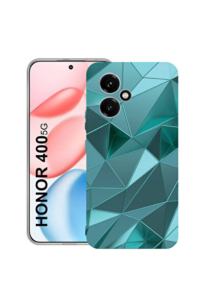 bestcase Carcasă transparentă din silicon pentru Honor 400, mozaic verde, 203...