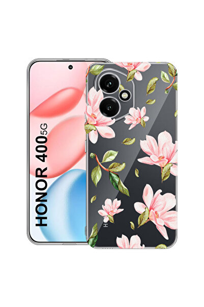 bestcase Carcasă transparentă din silicon pentru Honor 400, Colecția Flowers,...