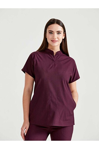 DEMOTEKS Bluza Medicala Grena Unisex Activity – Scrub Top Uniforma Asistenta si Doctor