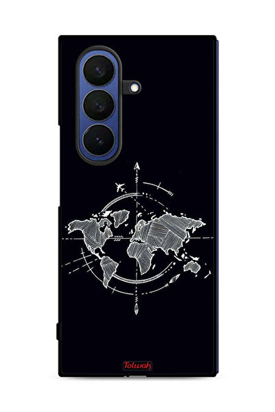 Tolwak غطاء حماية لهاتف Samsung Galaxy Z Fold7 بتصميم فن البوصلة