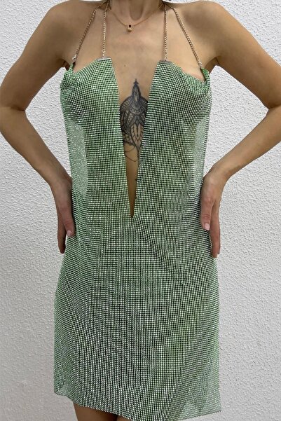 Bikini Mayokini Dünyası Φόρεμα Metallica Shine - Πράσινο