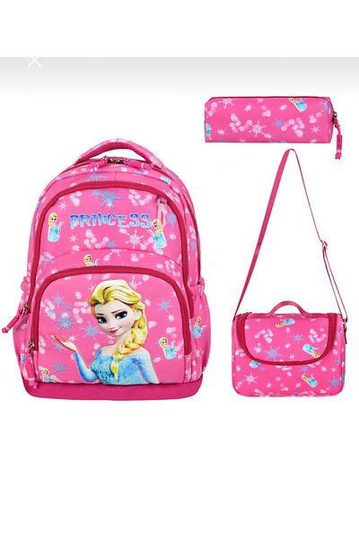ipekkids PRINCESS ELSA 3 BUC. GEANTĂ DE ȘCOALA PRIMARĂ TERMOSĂ Hrănire și suport pentru creion