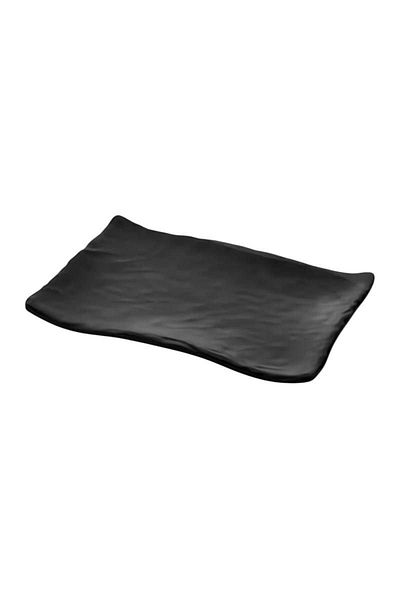Külsan Thermo Melamine Black Wavy Presentation Plate
