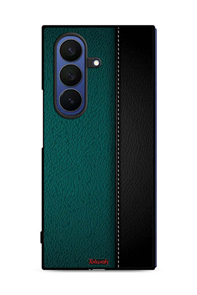 Tolwak غطاء حماية جلدي بنمط هندسي لهاتف Samsung Galaxy Z Fold7