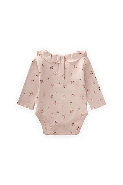 Cigit Baby Collar Bodysuit 0-2 Years Powder Pink