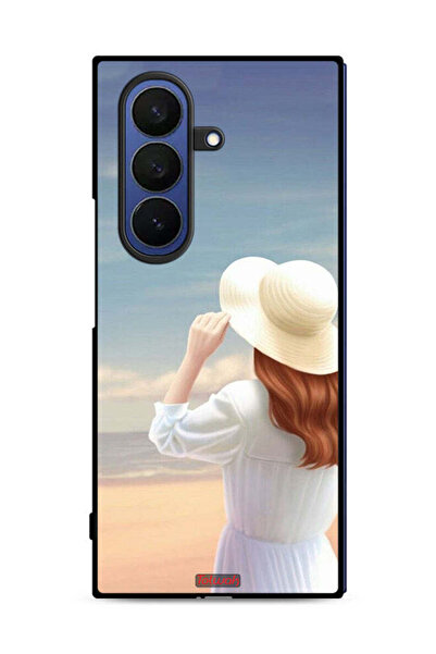 Tolwak غطاء حماية لهاتف سامسونج جالاكسي زد فولد 7 بطبعة قبعة فتاة واقفة