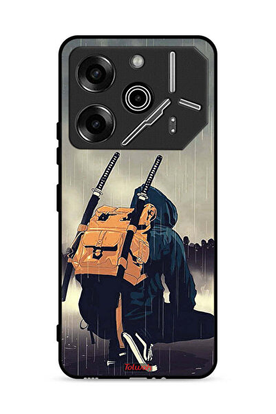 Tolwak غطاء حماية لهاتف Tecno Pova 6 Pro 5G بتصميم سيف ساموراي الرقمي