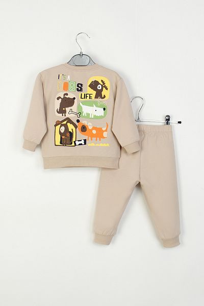 DMB BOYS & GIRLS Baby Boy Printed Tracksuit Set Front and Back Patterned Bottom-Top Set