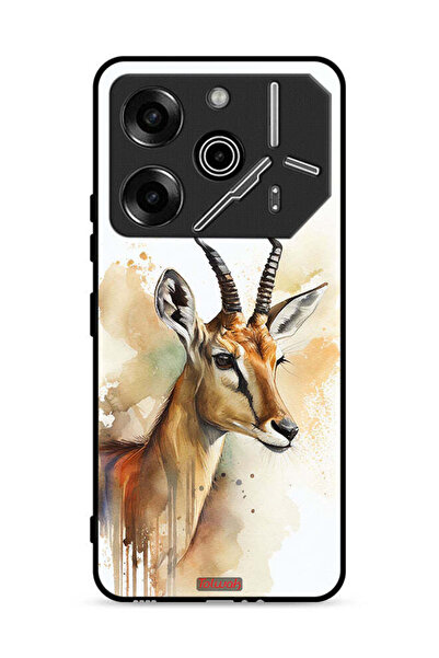 Tolwak غطاء حماية لهاتف تكنو بوفا 6 برو 5G، رسم غزال تجريدي