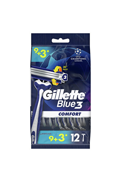Gillette شفرات حلاقة بلو 3 كومفورت للرجال للاستخدام مرة واحدة، 9+3