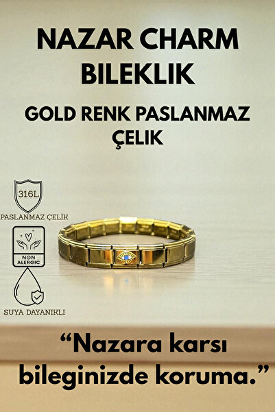 KT AKSESUAR سوار عين الشر الإيطالي من الفولاذ المقاوم للصدأ قابل للتعديل للرج...