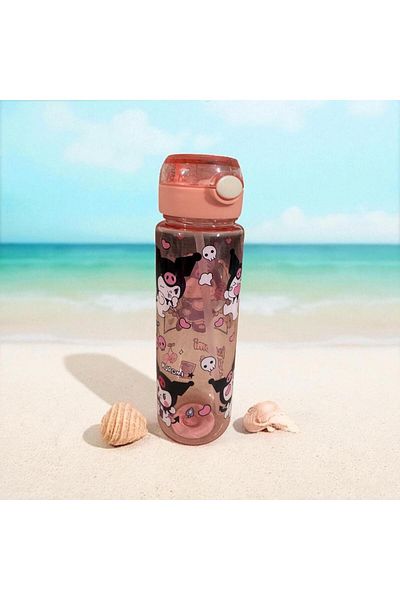 froyalife Cute Children's Water Bottle with Kuromi Figure and Straw - School Water Bottle 600ml