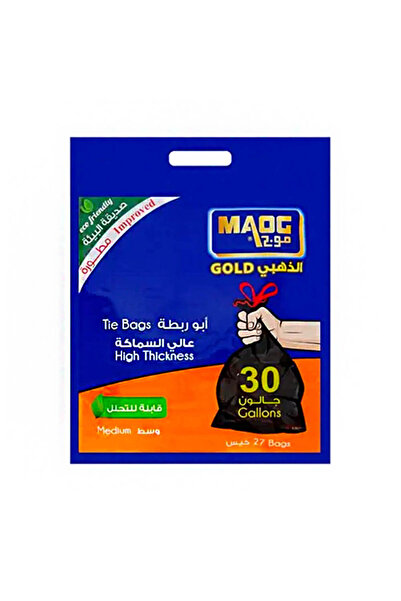 Maog Trash Tie Bags High Thickness, 30 Gallons, Medium, 27 Bags