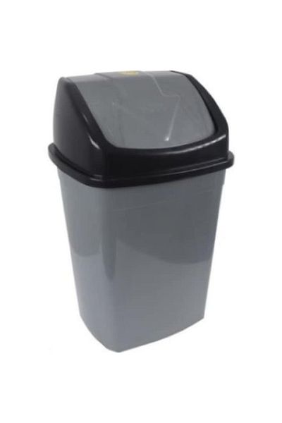 ZAYAZ Trash Bin with Swing Lid 15L Gray