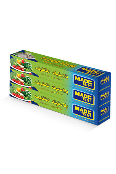 Maog غلاف بلاستيكي موغ، 30م×30مم، 3 لفات