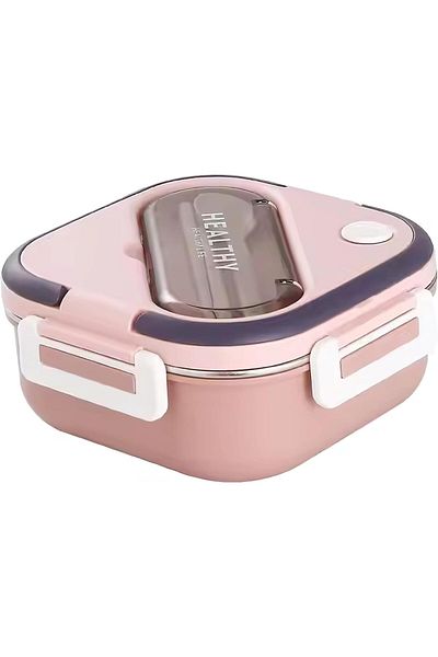 Twisoo Stainless Steel Bento Box, Lunch Box with Spoon & Fork, 3 Compartments Carrying Handle Bento