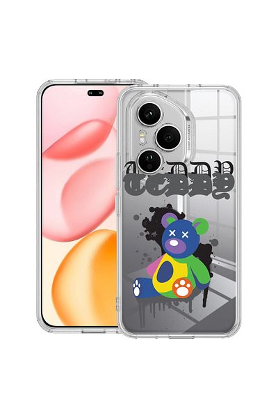 bestcase Carcasă transparentă din silicon pentru Honor 400 Pro, culori pastelate cu ursuleți de pluș, 2036424 T 1567