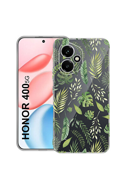 bestcase Carcasă transparentă din silicon pentru Honor 400, frunze verzi, 203...