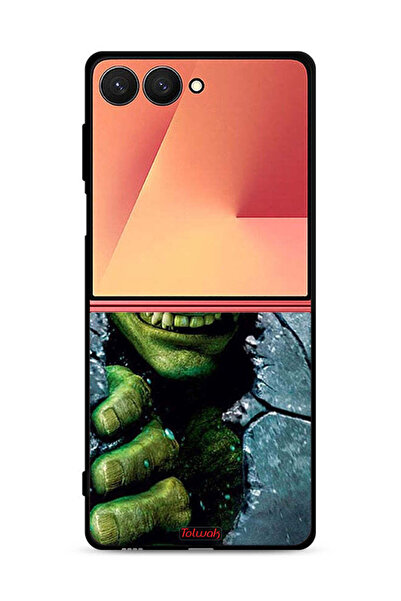 Tolwak غطاء حماية لهاتف Samsung Galaxy Z Flip7 بتصميم هالك المذهل