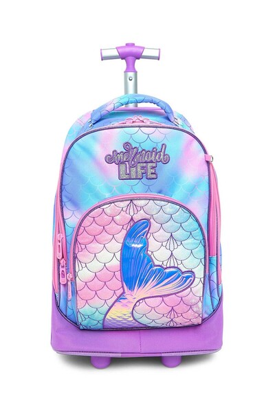 R&B Lilac Girls Trolley Bag W Pencil Pouch