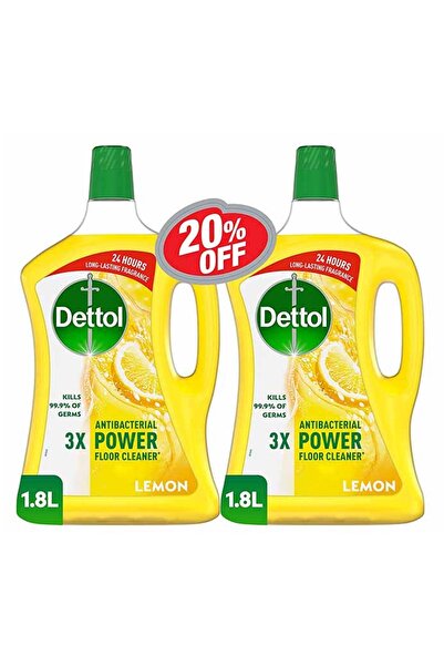 Dettol منظف الأرضيات القوي المضاد للبكتيريا برائحة الليمون، 1.8 لتر × 2، خصم 20%