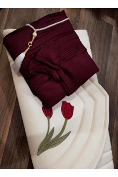 Gerenic طقم سجادة مع شرشف ومسبحة ومبخرة للصلاة نسائي