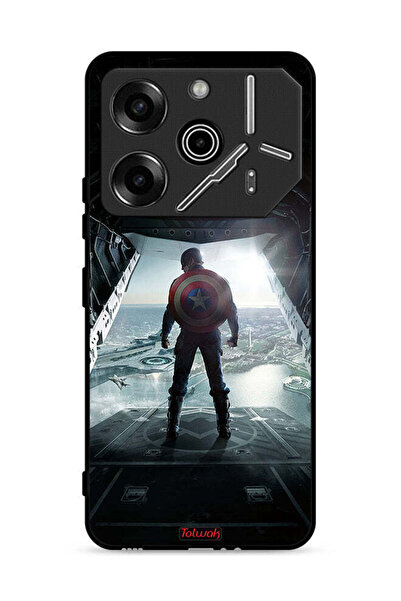 Tolwak Tecno Pova 6 Pro 5G Protective Case Cover Portrait Display Captain America