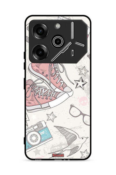 Tolwak غطاء حماية لهاتف تكنو بوفا 6 برو 5G، حذاء قماشي وفن كاميرا