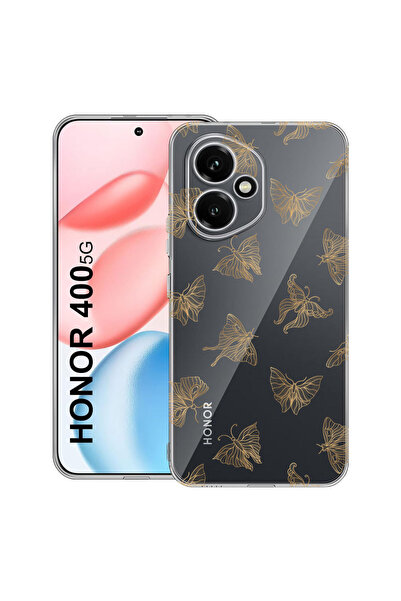 bestcase Carcasă transparentă din silicon pentru Honor 400, fluture auriu, 20...