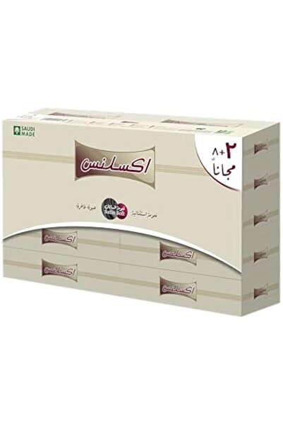 MOUCHOIR مناديل الوجه إكسلنس بريستيج 80 ورقة × طبقتين - عبوة من 8 + 2
