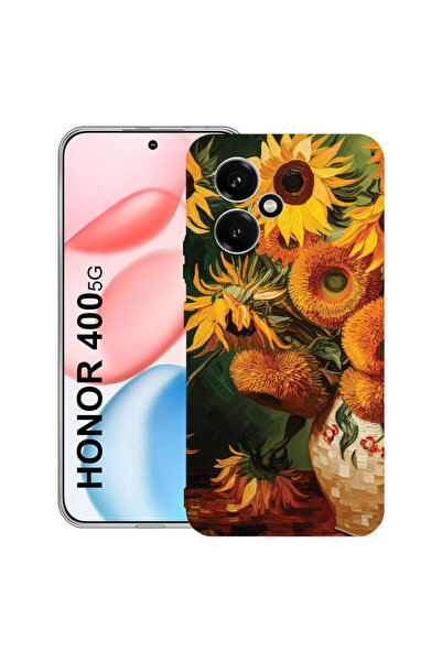 bestcase Carcasă transparentă din silicon pentru Honor 400, pictură floarea-s...