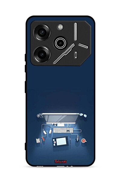 Tolwak غطاء حماية لجهاز تكنو بوفا 6 برو 5G، تصميم فني لمكتب الكمبيوتر