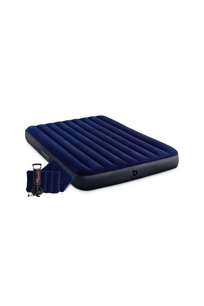 Intex Inflatable mattress 64765, for camping, 2 persons, 203 x 152 x 25 cm + pump + 2 pillows
