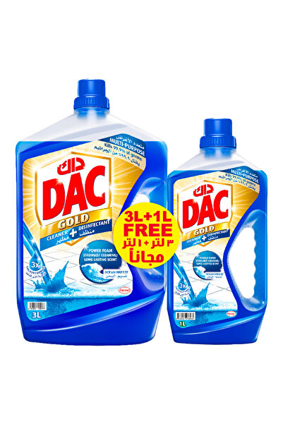 DAC Gold Cleaner + Disinfectant with Ocean Breeze, 3 Liter + 1 Liter Free