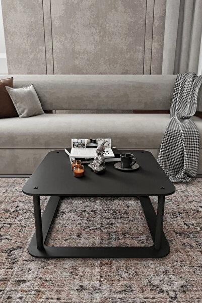 RAVILO Hole Kare Orta Sehpa Siyah