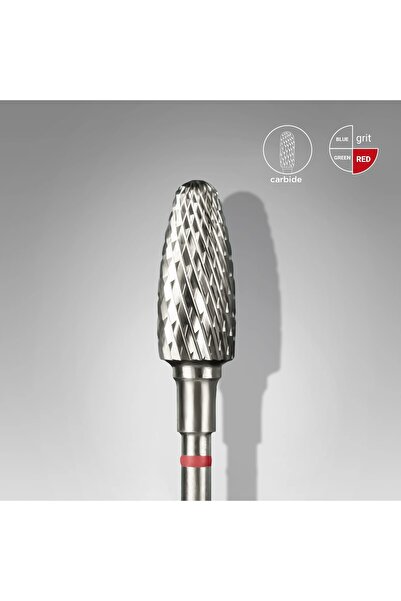 STALEKS Sert Alaşım Mısır Freze, Kırmızı, Çap 5 mm / Çalışma Kısmı 13 mm