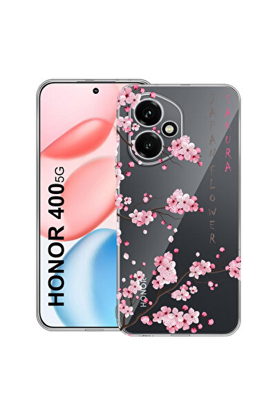 bestcase Carcasă transparentă din silicon pentru Honor 400, floare de cireș, ...