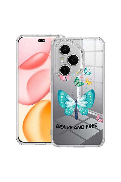 bestcase Carcasă transparentă din silicon pentru Honor 400 Pro, fluturi, 2036424 T 1847