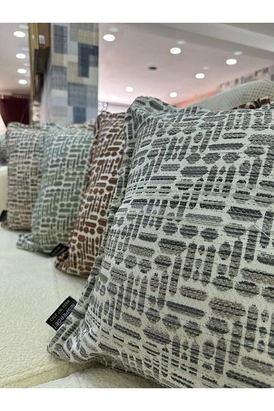 NİVEMESHOME Fiber Filled Kirlent 45X45 Lisa 04 Gray