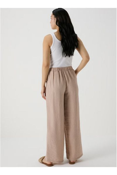 Merlot Viscose Trousers with Pocket Detail