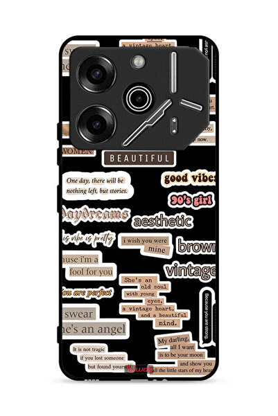 Tolwak غطاء حماية لهاتف تكنو بوفا 6 برو 5G، ملصقات اقتباسات جميلة